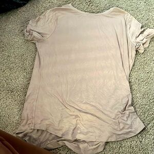 Soft smooth Tan long short sleeve shirt.